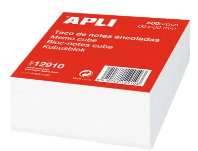 Apli Taco Encolado 500 Hojas 80x80mm Color Blanco