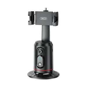 XO Soporte Sobremesa para Smartphone Motorizado 360º con Reconocimiento Facial y Control por Gestos - Bluetooth Negro
