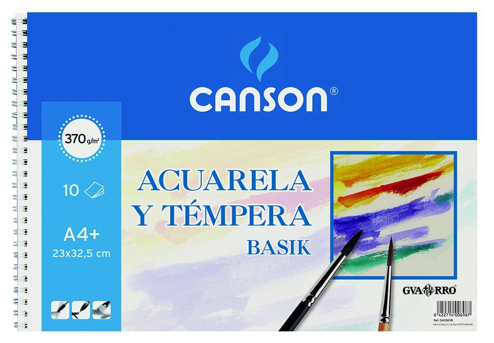 Canson Bloc Acuarela Y Témpera Basik Espiral 10 Hojas 370Gr 23X32,5Cm