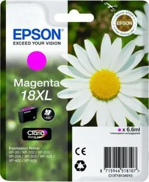 Epson Tinta Magenta Nº18XL para Impresoras Expression Home XP-102/205/215/305/405