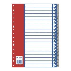 Dohe Separadores Autoadhesivos para Archivadores y Carpetas de Anillas - 120 Micras - Multitaladro 16 Perforaciones