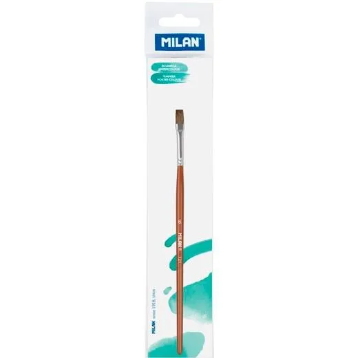 Milan Pincel Escolar Plano Serie 121 Nº 6 En Bolsita C/Colgador Marrón