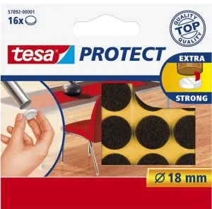 Tesa Fieltro Protector Antirrasguños Ø18mm Marrón - Blister 16 Unidades