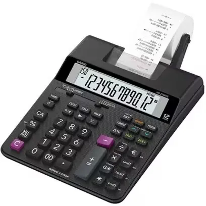 Casio Calculadora De Oficina Con Impresora HR-200RCE 12 Dígitos Negra
