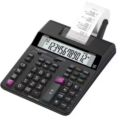 Casio Calculadora De Oficina Con Impresora HR-200RCE 12 Dígitos Negra