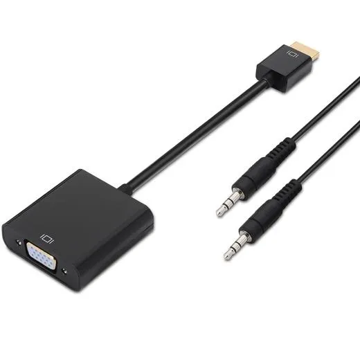 Aisens Conversor HDMI a SVGA + Audio Macho a Hembra 10 cm + 1.0 m Negro