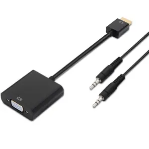 Aisens Conversor HDMI a SVGA + Audio Macho a Hembra 10 cm + 1.0 m Negro