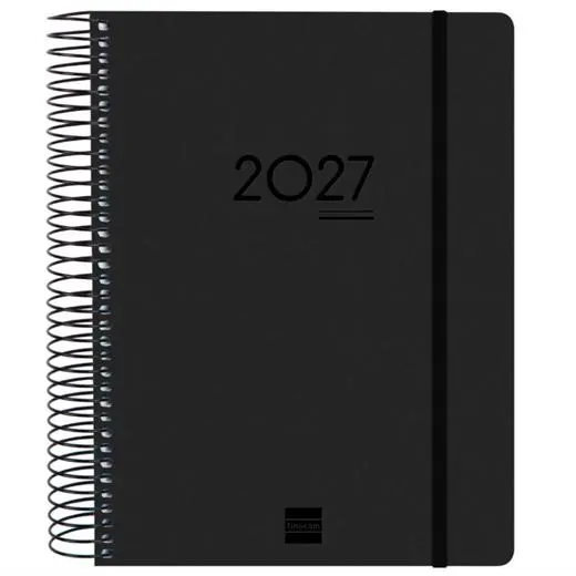 Finocam Ikon Agenda Espiral Internacional 16 Meses 1 Día por Página E10 155x212mm Negro
