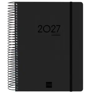 Finocam Ikon Agenda Espiral Internacional 16 Meses 1 Día por Página E10 155x212mm Negro