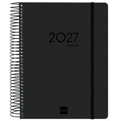 Finocam Ikon Agenda Espiral Internacional 16 Meses 1 Día por Página E10 155x212mm Negro