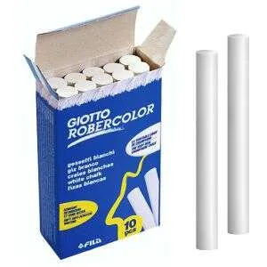 Giotto Robercolor Pack de 10 Tizas Redondas Blancas Dermatológicamente Testadas