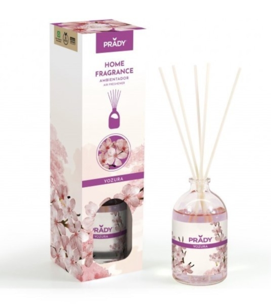 Prady Ambientador Mikado Yozura - Frasco De Cristal 100 Ml Y Varitas Difusoras
