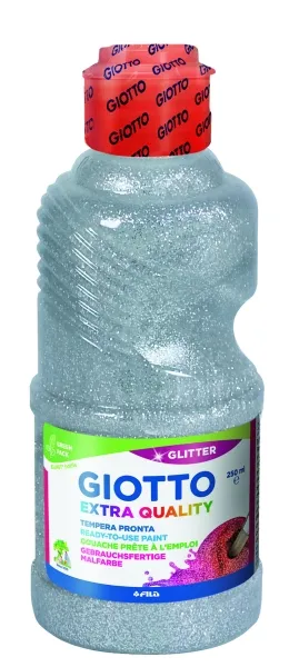 Giotto Glitter Tempera 250ml Color Plata Botella Bio PET