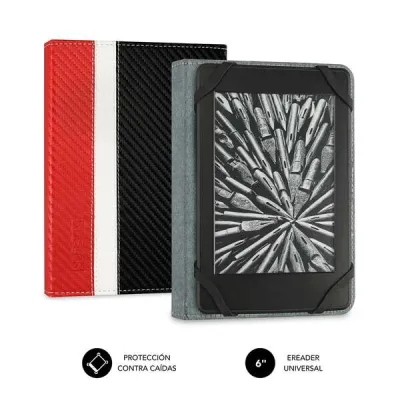 Subblim Funda Ereader 6" Proteccion Ligera - Combinacion De Colores Elegante - Resistente Fibra De Carbono - Interior Aterciopelado - Lectura Comoda - Sujecion De Silicona - Sin Daños En Pantalla - Cierre Elastico