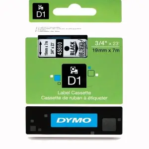 DYMO CINTA DE TRANSFERENCIA TÉRMICA D1 - NEGRO SOBRE TRANSPARENTE - 19MMX7M - POLIESTER - ROTULADORA LABELMANAGER