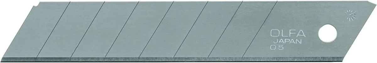 Olfa Pack de 10 Cuchillas de Repuesto para Cutters - 8 Segmentos - Ancho 18mm