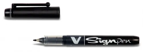 Pilot V-Sign Pen Rotulador Punta Fina 2mm Trazo 0.6mm Color Negro