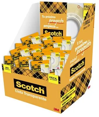 Scotch Cinta Adhesiva 19mm x 33m - Fácil de Cortar