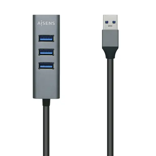 Aisens Hub USB 3.0 Aluminio Tipo A Macho a 4x Tipo A Hembra 10cm