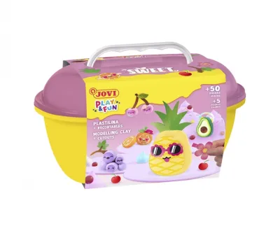 Jovi Cofre Sweet con 24 Barras de Plastilina 15gr, Modeladores y Recortables, Sin Gluten, Base Vegetal