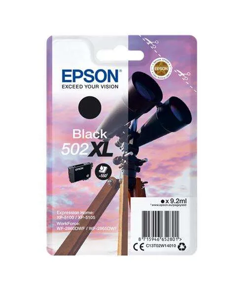 Epson Tinta Negra Nº 502XL para XP-5100, 5105 / WF-2860DWF, 2865DWF
