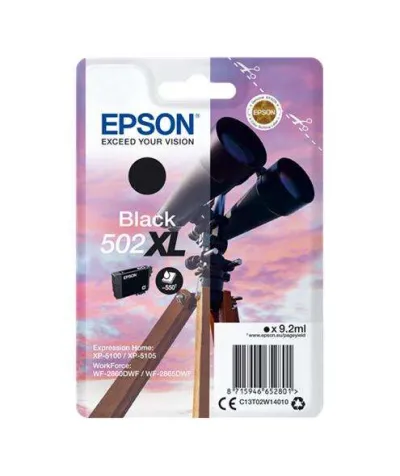 Epson Tinta Negra Nº 502XL para XP-5100, 5105 / WF-2860DWF, 2865DWF