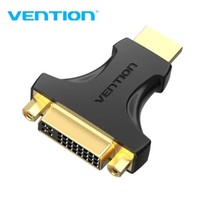 Vention Adaptador HDMI a DVI Chapado en Oro 1080P@60Hz Carcasa de PVC Negro