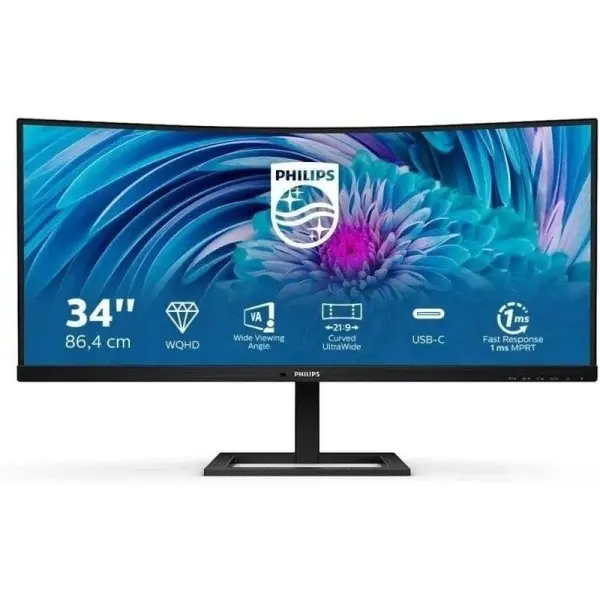 Philips 346E2CUAE Monitor 34" WQHD Curvo HDMI DP USB