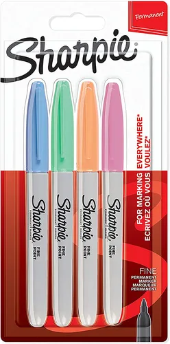 Sharpie Marcador Permanente Fine Punta Redonda 0.9Mm C/Surtidos Pastel Blíster 4 Ud