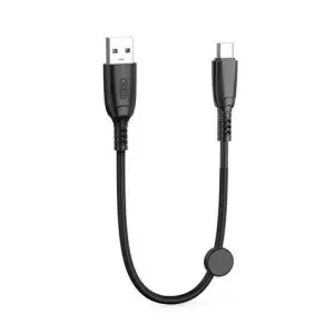XO Cable USB-C Carga Rápida 6A 25cm con Clip Color Negro