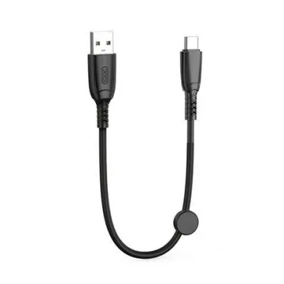 XO Cable USB-C Carga Rápida 6A 25cm con Clip Color Negro