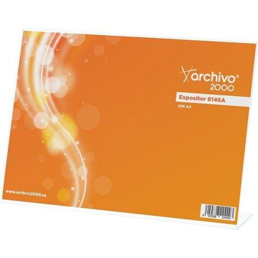 Archivo 2000 Expositor Sobremesa Archivo 2000 "Premium" En Forma De L Din A4 Horizontal Espesor 3 Mm 65X300X215 Mm