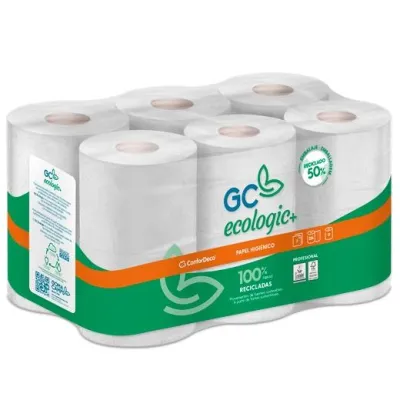 GC ECOLOGIC+ Papel Higiénico Doble Capa 200/22,4M Pack 12 Rollos Reciclado FSC