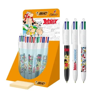 Bic 4 Colours Asterix Expositor con 30 Bolígrafos Retráctiles 1.0mm