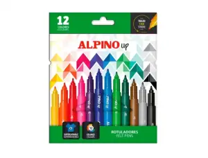 Alpino Up Pack de 12 Rotuladores de Colores Punta 1mm Tinta a Base de Agua