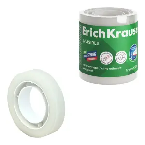 ErichKrause Cinta Adhesiva Invisible 12mm x 20m Superficie Mate Apta Para Escribir