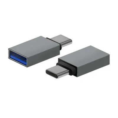 Aisens Mini Adaptador Aluminio USB 3.2 Gen 1 3A Tipo USB-C Gris