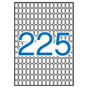 Apli Pack de 3.375 Etiquetas Rectangulares 8x12mm - Adhesivo Permanente - Color Blanco