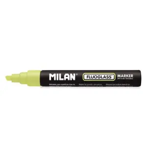 Milan Fluoglass Rotulador Punta Biselada 2-4mm Tinta al Agua Color Amarillo