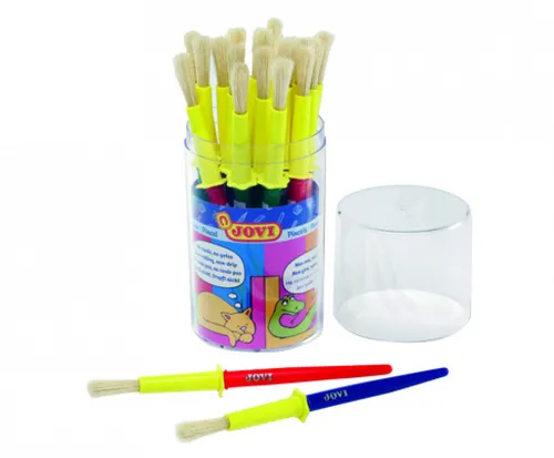 Jovi Jumbo Paint Brushes - Bote de 20 Pinceles Medianos de Pelo Natural