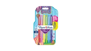 Paper Mate Flair Original Rotulador Punta de Fibra Tapón Hermético 6 Colores Blister