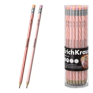 ErichKrause Prima Cat Lápiz de Grafito HB con Goma de Borrar - Cuerpo Redondo y Ergonomía