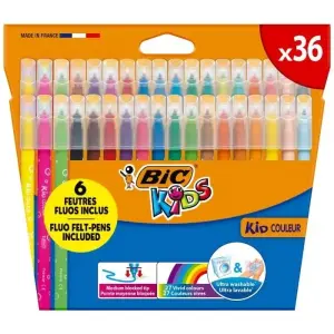 Bic Kids Couleur Pack de 36 Rotuladores Lavables Punta Mediana Colores Surtidos
