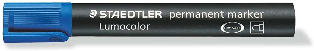 Staedtler Lumocolor 352 Rotulador Permanente - Punta Redonda - Trazo 2Mm Aprox - Capuchon Con Clip - Secado Rapido - Color Azul