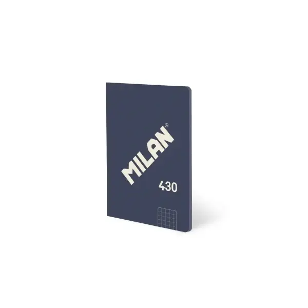 Milan Libreta Encolada A6 Cuadricula 5x5 - 48 Hojas 95 gr/m2 - Tapa Blanda Azul