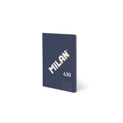 Milan Libreta Encolada A6 Cuadricula 5x5 - 48 Hojas 95 gr/m2 - Tapa Blanda Azul