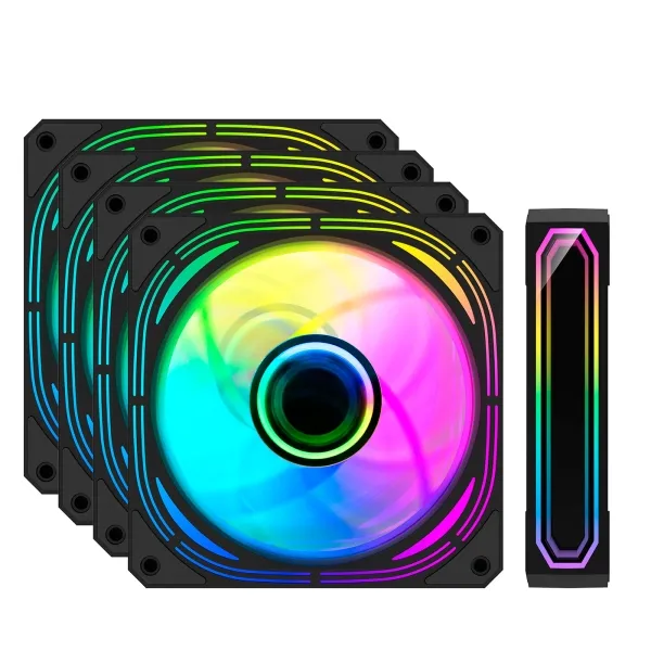 Coolbox Kit 4 Ventiladores Internos ARGB Infinity Pro Negro 120mm