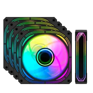 Coolbox Kit 4 Ventiladores Internos ARGB Infinity Pro Negro 120mm