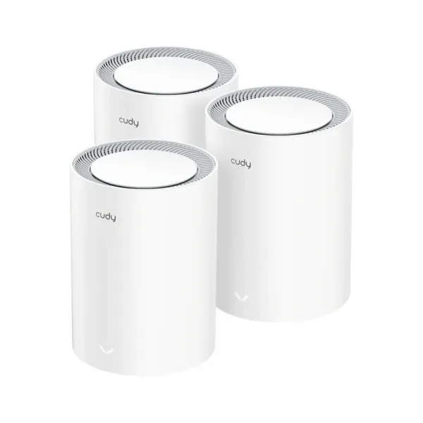 Cudy Pack De 3 Sistemas Wifi Mesh 7 Gigabit Dual Band Be3600 - Velocidad Hasta 1000Mbps - 3 Puertos - Antenas Internas - Color Blanco