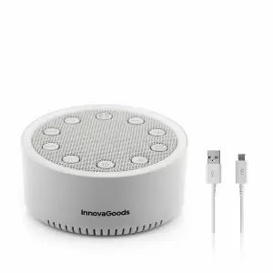 Innovagoods Slewel Maquina de Ruido Blanco - Autonomia 60min - Relajacion con Luz y Sonido - Bateria 400mAh - Antideslizante - Apagado Automatico - 9x4.2cm - Color Gris
